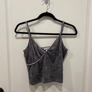 Silver velvet crop top